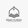 Islamic Academy logo design vector template. The logo is meant to represent the Islamic Academy and its teachings Royalty Free Stock Photo