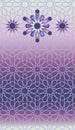 Islamic, arabic mosaic violet vector border, pattern, background.