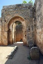 An Islamic arched doorway at the ancient site of Chellah in Morocco. Royalty Free Stock Photo