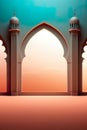Islamic architecture with this background concept, adorned with elegant and ornate designs. Royalty Free Stock Photo