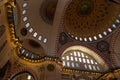 Islamic architecture background photo. Interior of Suleymaniye Mosque