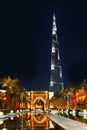 Dubai Burj Khalifa Night View, UAE Royalty Free Stock Photo