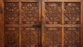 Islamic Artistry in Wood: Traditional Ornaments on Wooden Door and Window Shutter