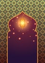 Islamic background with glowing lantern