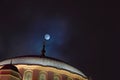 Islamic background photo. Full moon and a dome of a mosque Royalty Free Stock Photo