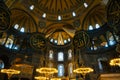 Islamic background photo. Interior of Hagia Sophia in Istanbul