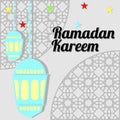 Islamic background, ramadan karem with circle and lantern ornament