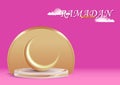 Islamic background and trendy podium vector design Royalty Free Stock Photo