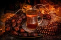 Islamic Background Turkish Tea with dates