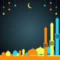 Islamic banner with stars and mosques