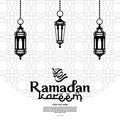 ramadan karrem greeting banner template with lantern silhouette. easily editable. vectors