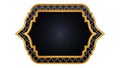 Islamic black text box and golden border design Royalty Free Stock Photo