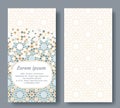 Islamic card for invitation, celebration, save the date, wedding performed in islamic geometric tile. Colofrul vector