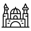 Islamic castle icon, outline style Royalty Free Stock Photo