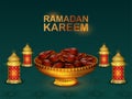 Islamic celebration background with text Ramadan Kareem
