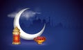 Islamic celebration background with text Ramadan Kareem