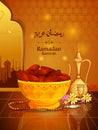 Islamic celebration background with text Ramadan Kareem