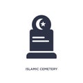 islamic cemetery icon on white background. Simple element illustration from buildings concept