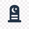 Islamic Cemetery vector icon isolated on transparent background, Islamic Cemetery transparency concept can be used web and mobile Royalty Free Stock Photo