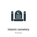 Islamic cemetery vector icon on white background. Flat vector islamic cemetery icon symbol sign from modern buildings collection