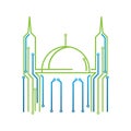 islamic center building moslem center mosque logo design graphic concept vector