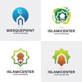 Islamic Center Learning Logo Set Design Template Collection Royalty Free Stock Photo