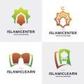 Islamic Center Learning Logo Set Design Template Collection Royalty Free Stock Photo