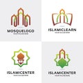 Islamic Center Learning Logo Set Design Template Collection Royalty Free Stock Photo