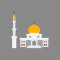 Islamic center in Male flat icon. Maldives culture. Exotic vacation. Tropical resort. Isolated vector stock illustration Royalty Free Stock Photo