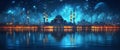 Islamic City At Night With A Full Moon In The Sky Royalty Free Stock Photo
