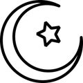 Islamic Crescent moon and star for mosque dome. Isolated vector illustration Ramadan icons. Arabian icon. Arabian vector icons set