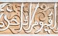 Islamic decorative inscriptions craved into a wall