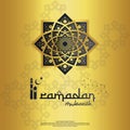 islamic design concept. abstract mandala with pattern ornament and lantern element. Ramadan Kareem or Eid Mubarak greeting.