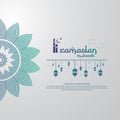 islamic design concept. abstract mandala with pattern ornament and lantern element. Ramadan Kareem or Eid Mubarak greeting.