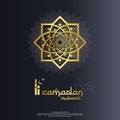 islamic design concept. abstract mandala with pattern ornament and lantern element. Ramadan Kareem or Eid Mubarak greeting.