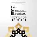 islamic design concept. abstract mandala with pattern ornament and lantern element. Ramadan Kareem or Eid Mubarak greeting.