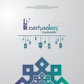 islamic design concept. abstract mandala with pattern ornament and lantern element. Ramadan Kareem or Eid Mubarak greeting.