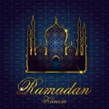 Islamic design mosque door and window for Ramadan Kareem Happy Eid celebration background