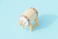 Islamic drum or bedug for calling people pray traditional tools from indonesia. 3d render illustration