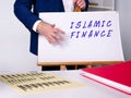 ISLAMIC FINANCE sign on the piece of paper