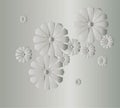 3D flowers white for backgrounds, textiles, wallpaper, cards, vector illustration