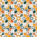 Islamic geometric abstract arabesque seamless pattern for Ramadan Kareem. East motif paper style background vector illustration Royalty Free Stock Photo