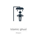 Islamic ghusl icon vector. Trendy flat islamic ghusl icon from religion collection isolated on white background. Vector Royalty Free Stock Photo