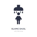 islamic ghusl icon on white background. Simple element illustration from Religion concept Royalty Free Stock Photo