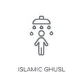 Islamic Ghusl linear icon. Modern outline Islamic Ghusl logo con Royalty Free Stock Photo