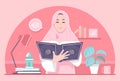 Islamic girl reading Quran in the month of ramadan