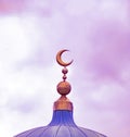 Islamic golden crescent on dome