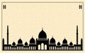 Islamic greeting card cover design Ramadan eid mubarak mosque silhouette islamic muslim arabic vector design background