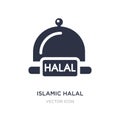 islamic halal icon on white background. Simple element illustration from Religion concept