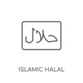 Islamic Halal linear icon. Modern outline Islamic Halal logo con